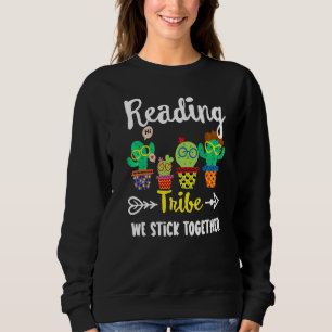 Reading Tribe School Cactus Crew Reading Teacher Sweatshirt