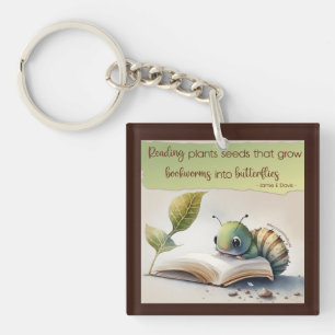 Reading Turns Bookworms To Butterflies Key Ring