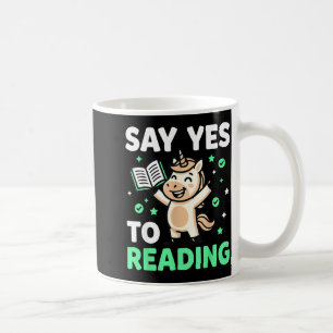 Reading unicorn fantasy men women kids reading coffee mug