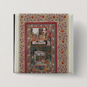 Reading Verse and a Banquet 15 Cm Square Badge