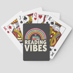 Reading Vibes Retro Rainbow Vintage Books Lovers Playing Cards