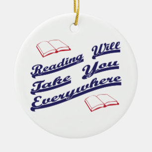 reading will take you everywhere ceramic tree decoration