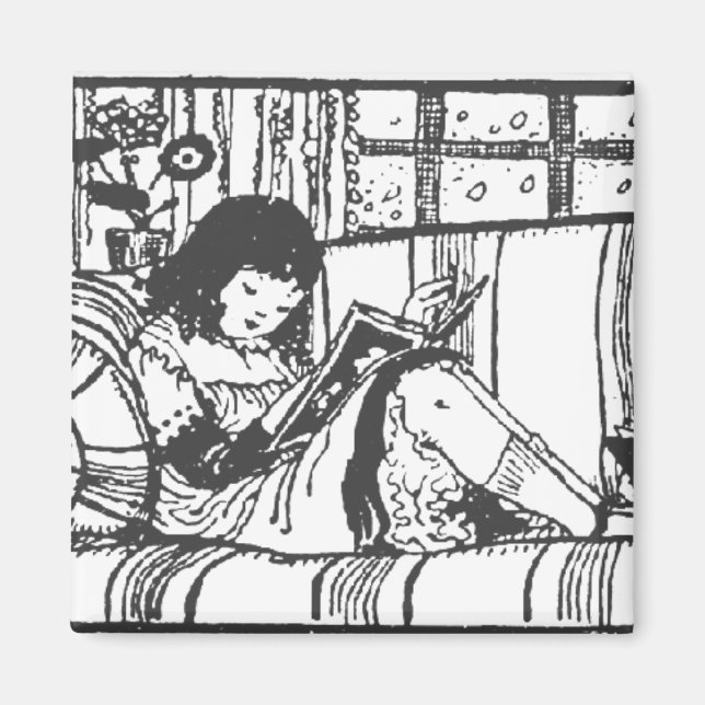 Reading with Dolly Magnet (Front)