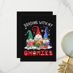 Reading With My Gnomies Christmas Funny Thank You Card