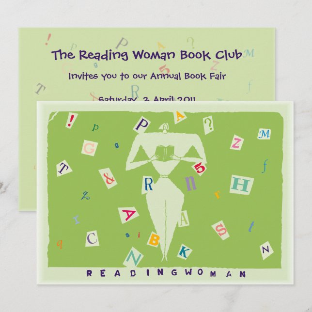 Reading Woman 7x5 Invitation (Front/Back)