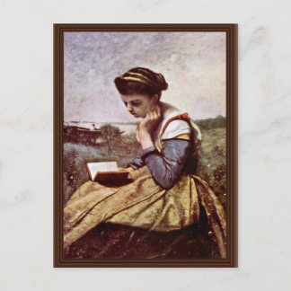 Reading Women By Corot Jean-Baptiste-Camille (Best Postcard