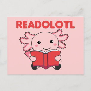 Readolotl An Axolotl That Reads Many Books Postcar Postcard