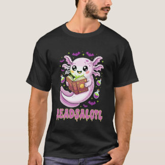 Readsalotl Axolotl Reading Christmas Book Lover Re T-Shirt