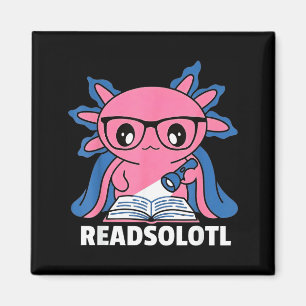Readsolotl axolotl book lover funny reading kids  magnet