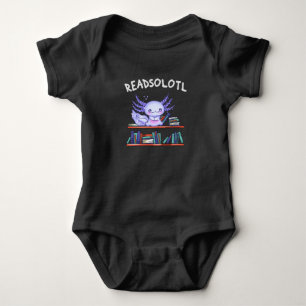 Readsolotl Book lover Funny Axolotl Baby Bodysuit
