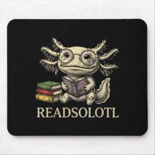 Readsolotl vintage axolotl book lover funny readin mouse mat