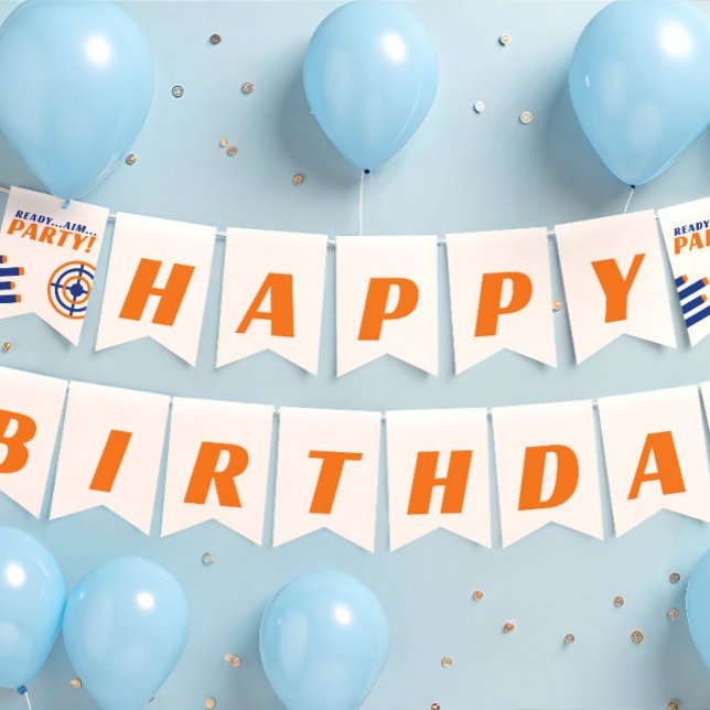 Ready, Aim, Party! Happy Birthday Decor Bunting (Creator Uploaded)