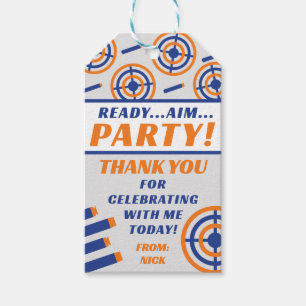 Ready, Aim, Party! Nerf Gun Themed Birthday Party Gift Tags