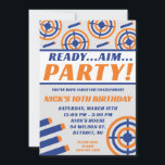 Ready, Aim, Party! Nerf Gun Themed Birthday Party Invitation<br><div class="desc">You've been targeted to celebrate a birthday!  This birthday party invitation is perfect for setting the theme for your Nerf gun party!</div>