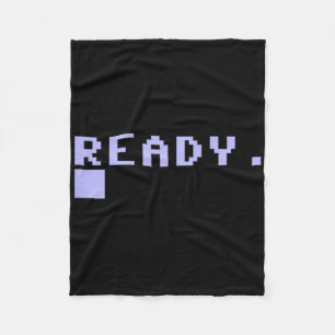 Ready C64 Home Computer 80's Retro Gamer Coder Mem Fleece Blanket