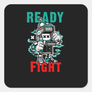 Ready Fight Square Sticker