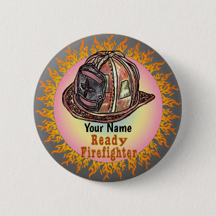 Ready Firefighter  6 Cm Round Badge