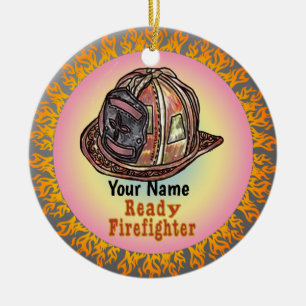 Ready Firefighter  Ceramic Tree Decoration