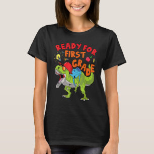 Ready For 1st Grade Dinosaur Graphic Back To Schoo T-Shirt