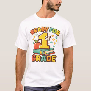 Ready for 1st Grade Retro Apple Book First Day  T-Shirt