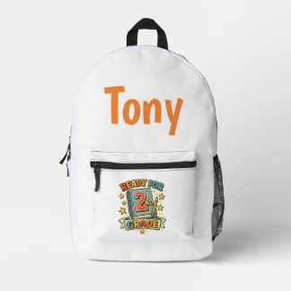 Ready for 2nd Grade Vintage Back to School design Printed Backpack