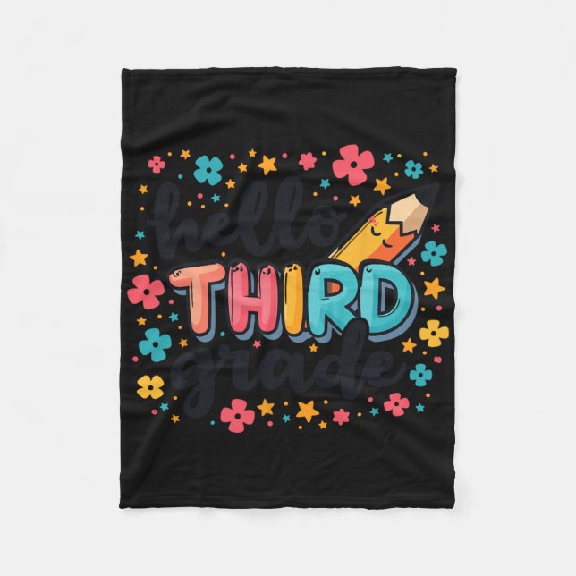 Ready For 3rd Grade Back To School Clothing  Fleece Blanket (Front)