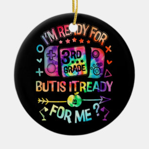 Ready for 3rd Grade Tie Dye Back to School Hello T Ceramic Tree Decoration