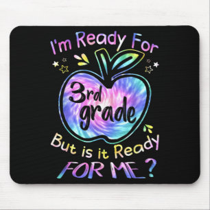 Ready For 3rd Grade Tie Dye Back To School Hello T Mouse Mat