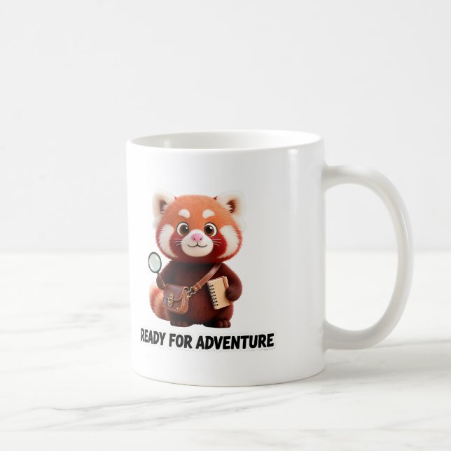 Ready For Adventure Cute Red Panda Explorer Coffee Mug (Right)
