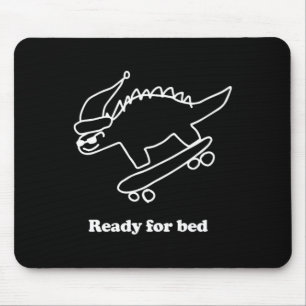 Ready For Bed Dinosaur Skateboarding  Mouse Mat