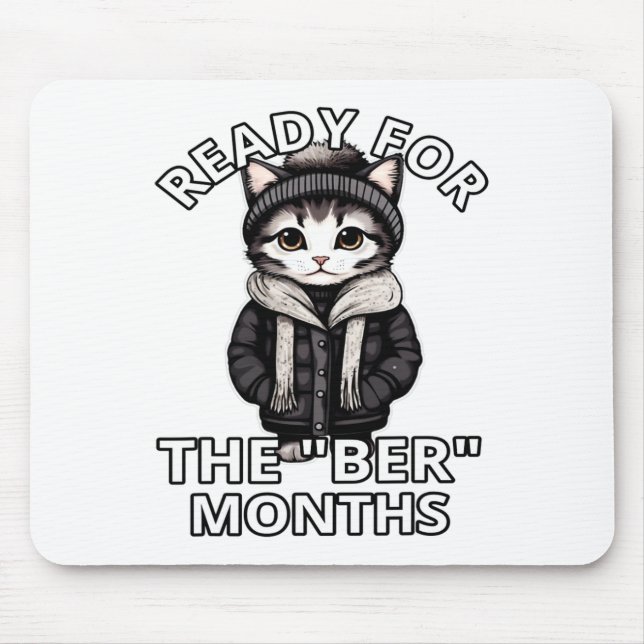 Ready For Ber Months Fall Leaves Autumn Winter Kit Mouse Mat (Front)
