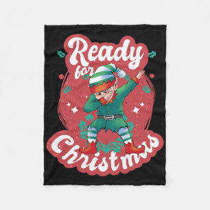 Ready For Christmas Elf Xmas Santa Claus Snow Adve Fleece Blanket