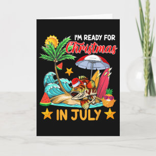 Ready For Christmas In July Cute Santa Grouper Fis Card