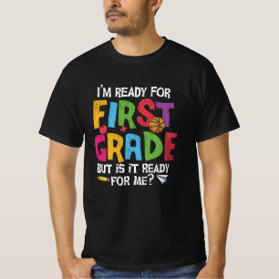 Ready for First Grade Funny Back to School Kids T-Shirt