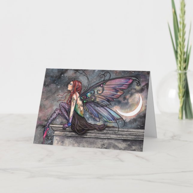 Ready for Flight Fairy Fantasy Art Illustration Card (Front)