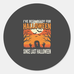 Ready For Halloween Graveyard Design_1 Classic Round Sticker