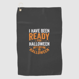 Ready For Halloween Pumpkin Skull Design Golf Towel