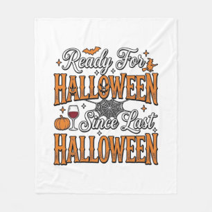 Ready For Halloween Vintage Engraving Shirt Design Fleece Blanket
