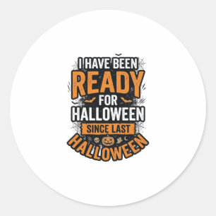 Ready For Halloween Vintage Spooky Shirt Design_1 Classic Round Sticker