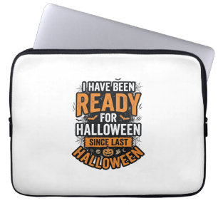 Ready For Halloween Vintage Spooky Shirt Design_1 Laptop Sleeve