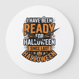 Ready For Halloween Vintage Spooky Shirt Design_1 Large Clock