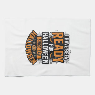 Ready For Halloween Vintage Spooky Shirt Design_1 Tea Towel