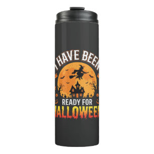 Ready For Halloween Witch Haunted House Design Thermal Tumbler