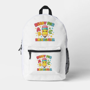Ready for Kindergarten Cute Pencil Rainbow ABC Printed Backpack