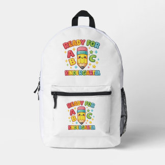 Ready for Kindergarten Cute Pencil Rainbow ABC Printed Backpack