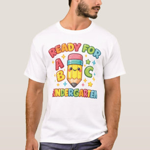 Ready for Kindergarten Cute Pencil Rainbow ABC T-Shirt
