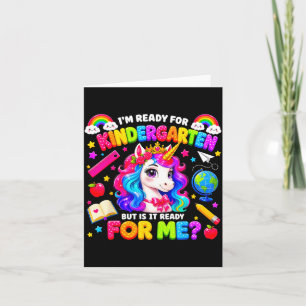 Ready For Kindergarten Girls Unicorn First Day Of Card