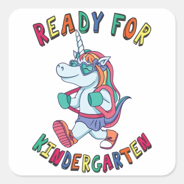 Ready for Kindergarten Square Sticker (Front)