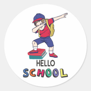 Ready for online school classic round sticker