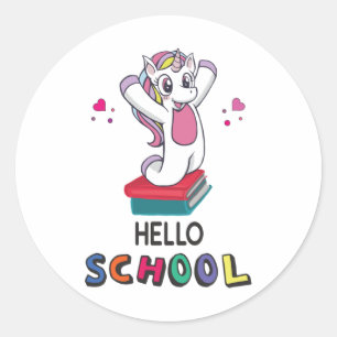 Ready for online school classic round sticker